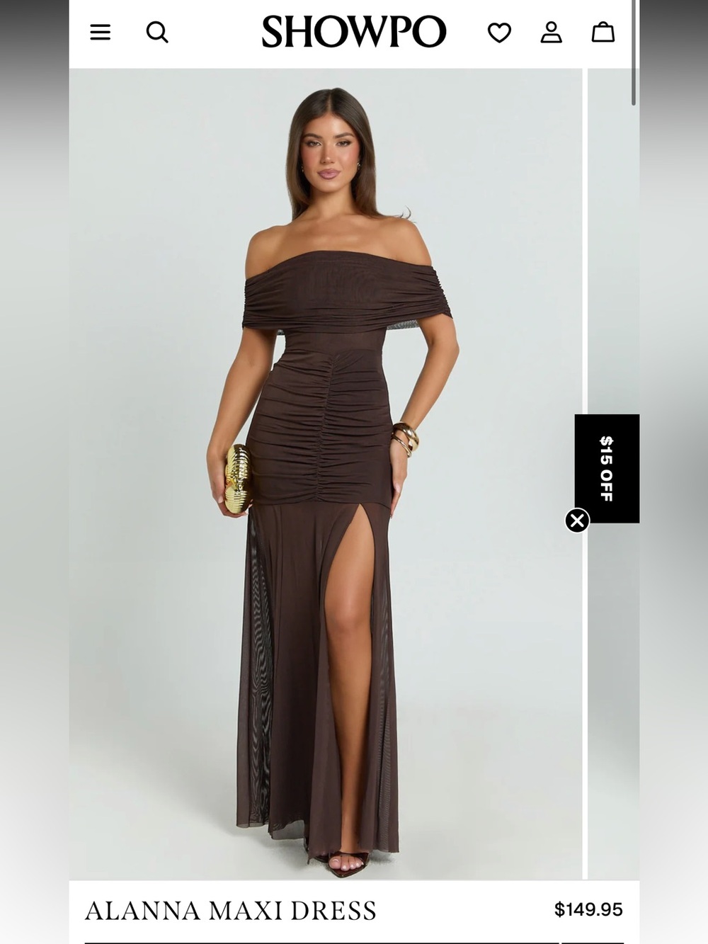 Showpo Alanna maxi dress - brown
